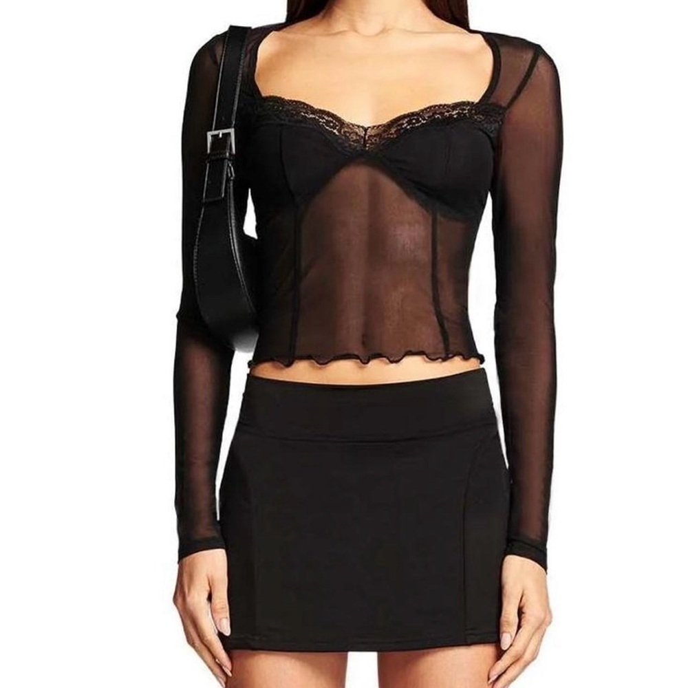 I am Gia Gianna Mesh Long Sleeve Top